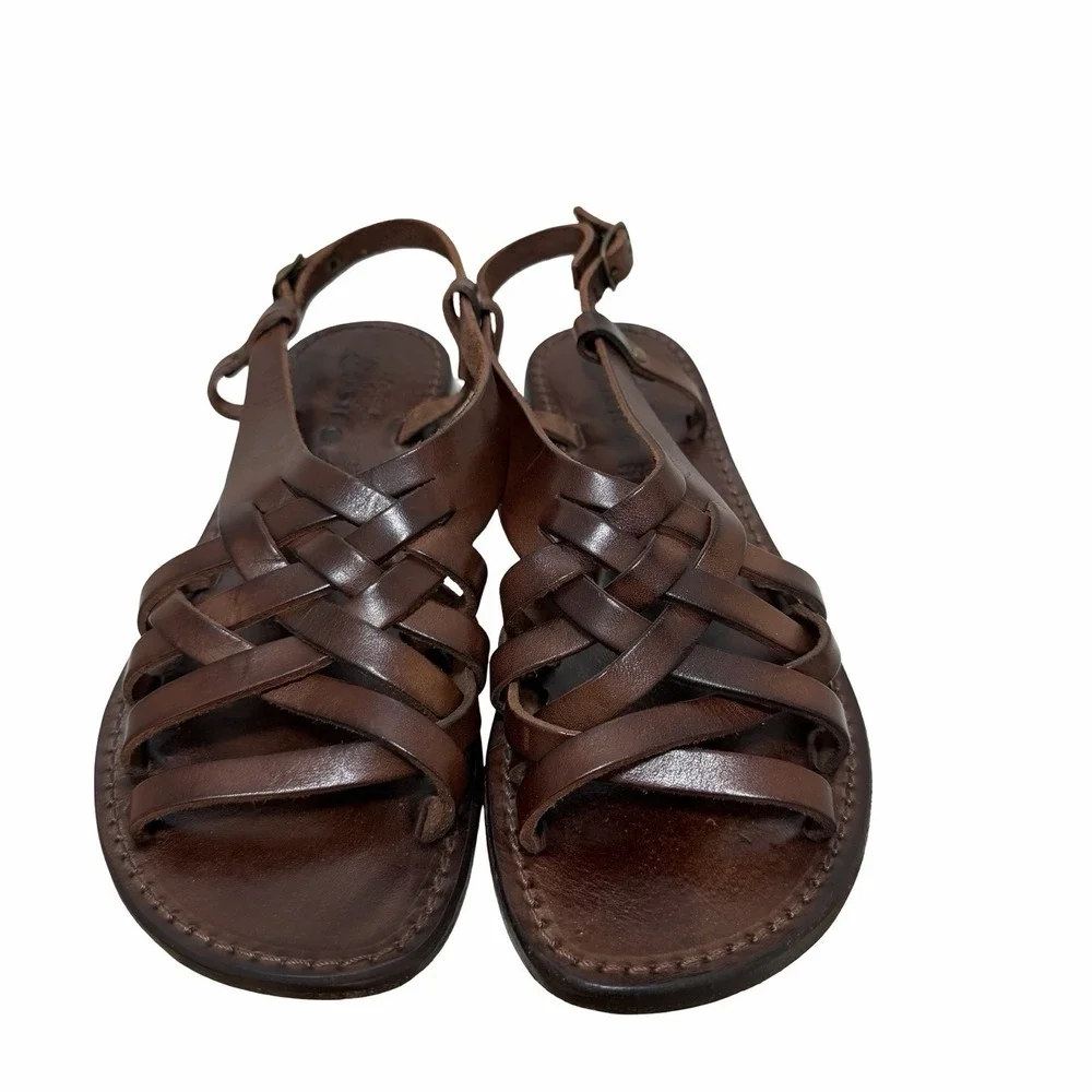 Elisir's Leather Fisherman Sandals Womens EU 39 US 8-8.5 Brown Made in Italy EUC